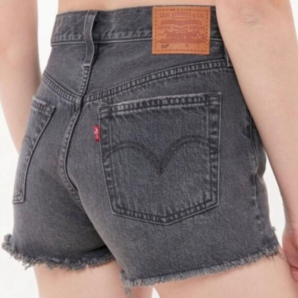Levi's 501 High Rise Black Cut Off Denim Shorts - Size 26